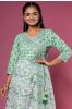 Green Angrakha Block Printed Kurta 