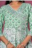 Green Angrakha Block Printed Kurta 