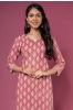 Pink Diamond Block Printed Kurta 