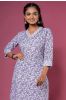 Violet Paisley Block Printed Kurta 