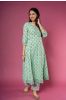 Green Block Printed Anarkali Kurta 