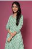 Green Block Printed Anarkali Kurta 