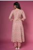 Pink Floral Block Printed Anarkali Kurta 