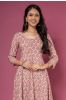 Pink Floral Block Printed Anarkali Kurta 