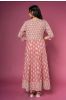 Pink Block Printed Long Kurta 