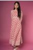 Pink Block Printed Long Kurta 