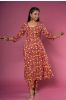 Maroon Block Printed Anarkali Kurta