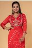 Red Hand Embroidery Kurta 