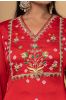 Red Hand Embroidery Kurta 