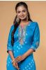 Blue Hand Embroidery Kurta 