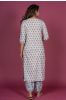 Mist Blue Floral Block Printed Kurta 