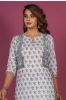 Aruba Blue Block Printed Kurta 