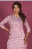 Begonia Pink Block Printed Kurta 