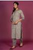 Sandshell Ajrakh Block Printed Kurta 