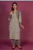 Seed Pearl Ajrakh Block Printed Kurta Set