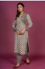 Seed Pearl Ajrakh Block Printed Kurta Set