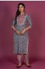 Blue Moon Block Printed Kurta Set