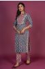 Blue Moon Block Printed Kurta Set