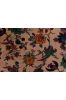 Peach Floral Print Velvet Fabric