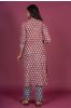 Cranberry Red Block Printed Kurta