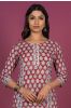 Cranberry Red Block Printed Kurta