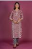 Cranberry Red Block Printed Kurta