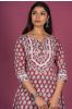 Cherry Red Block Printed Kurta Set