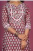 Cherry Red Block Printed Kurta Set