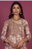 Peach Floral Block Printed Kurta 