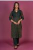 Elm Green Ajrakh Block Printed Kurta