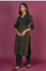 Elm Green Ajrakh Block Printed Kurta