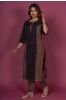 Black Ajrakh Block Printed Kurta 