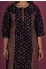 Black Ajrakh Block Printed Kurta 