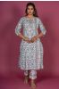 Splash Blue Block Printed Kurta 