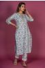 Splash Blue Block Printed Kurta 