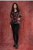 Black Printed Velvet Winter Blazer Nvqj406(m)