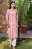 Peach Floral Printed Kurta 