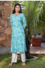 Green Floral Printed Kurta 