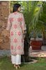 Grey Pink Floral Printed Kurta 