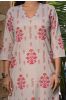 Grey Pink Floral Printed Kurta 