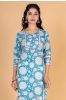 Breezy Blue Block Printed Kurta