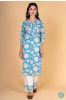 Breezy Blue Block Printed Kurta