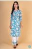 Breezy Blue Block Printed Kurta