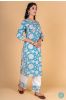 Breezy Blue Block Printed Kurta