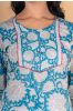 Breezy Blue Block Printed Kurta