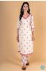 Double Cream Pink A Line Kurta 