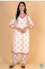 Double Cream Pink A Line Kurta 