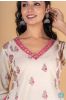 Double Cream Pink A Line Kurta 