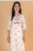 Cannoli Cream Pink Block Printed Kurta 