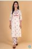 Cannoli Cream Pink Block Printed Kurta 